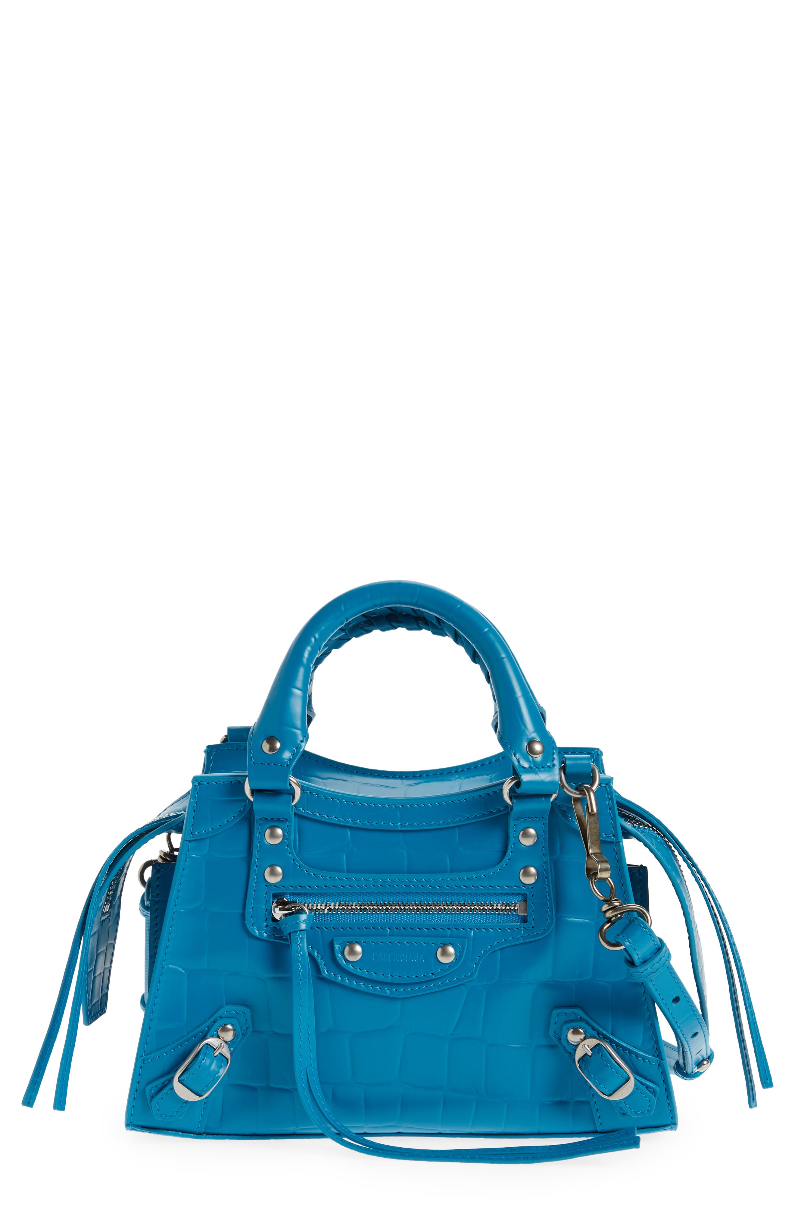 Balenciaga Mini Neo Classic City Croc Embossed Leather Top Handle Bag, Main, color, 