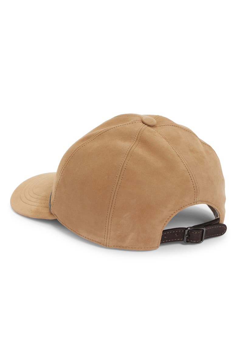 Brunello Cucinelli Monili Trim Suede Baseball Cap, Alternate, color, 