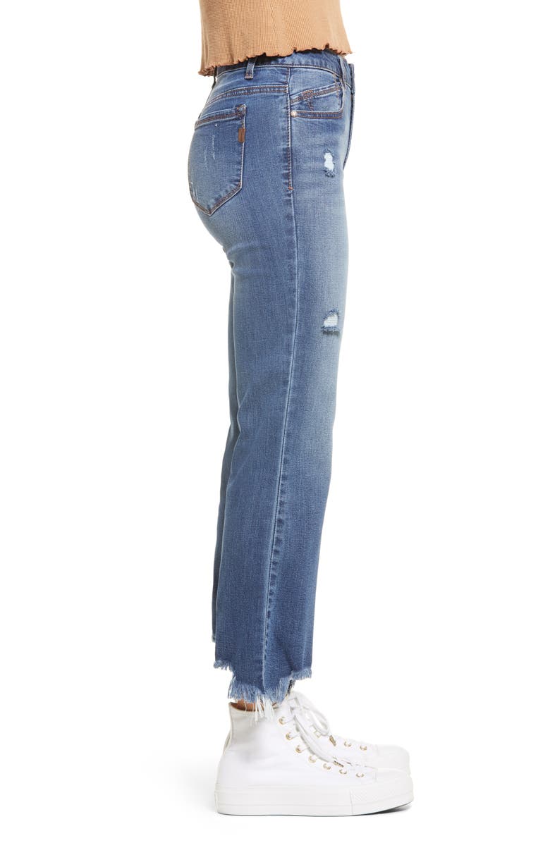 1822 Denim High Waist Raw Hem Jeans, Alternate, color,