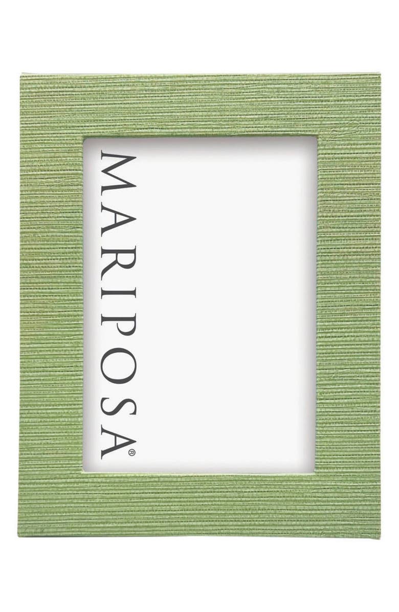Mariposa Faux Grasscloth Picture Frame, Main, color, Green