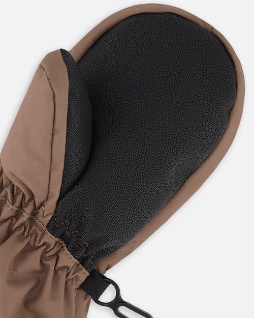 Deux Par Deux Boy Winter Mittens Play In Brown