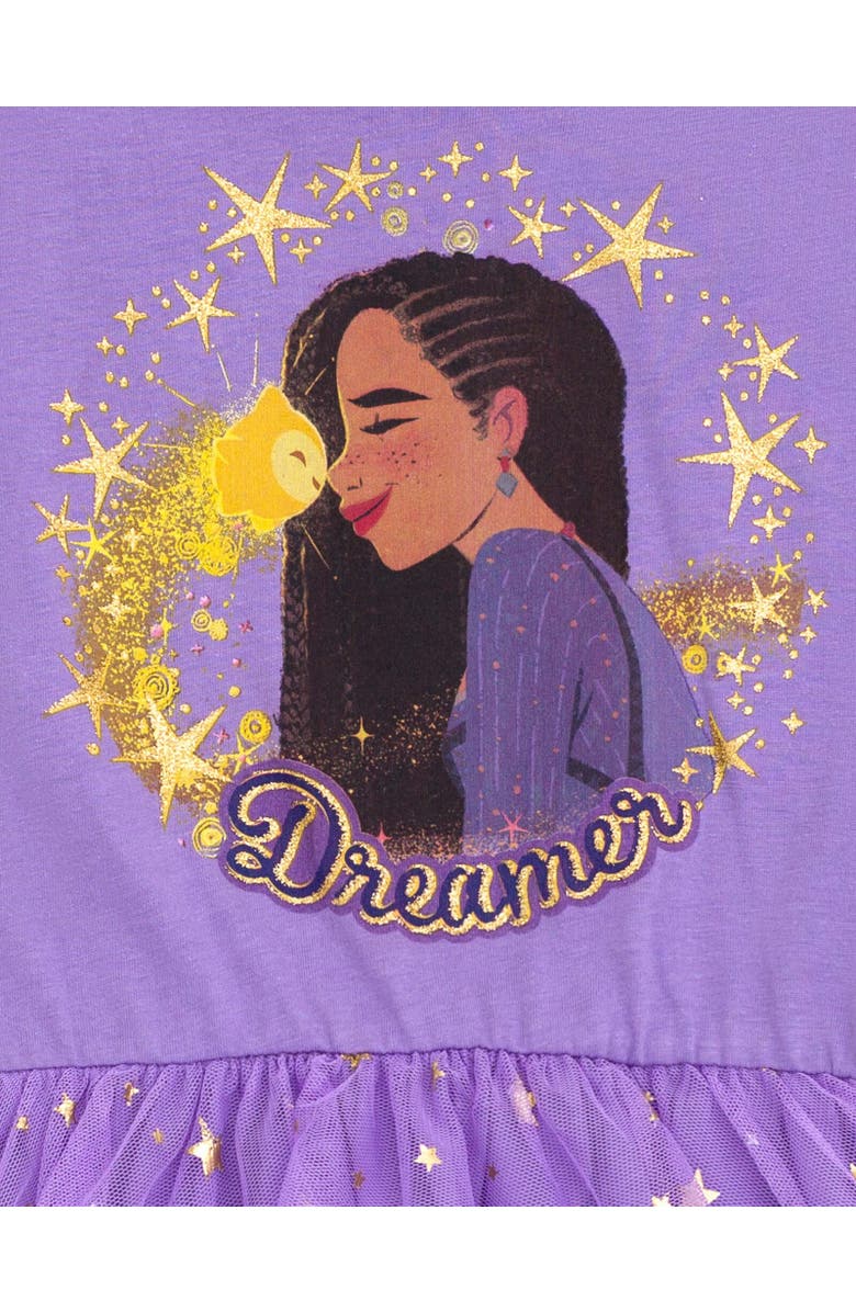 Disney Wish Short Sleeve Tulle Dress, Alternate, color, Purple