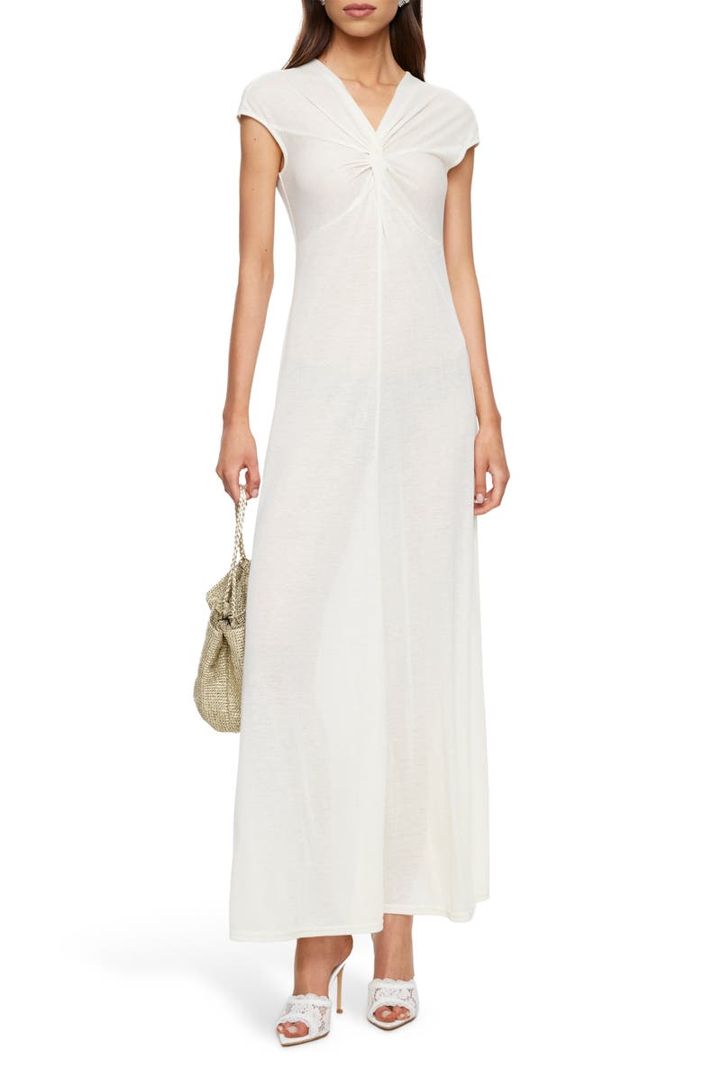 LIONESS Adriana Twist Front Maxi Dress, Main, color, Vanilla