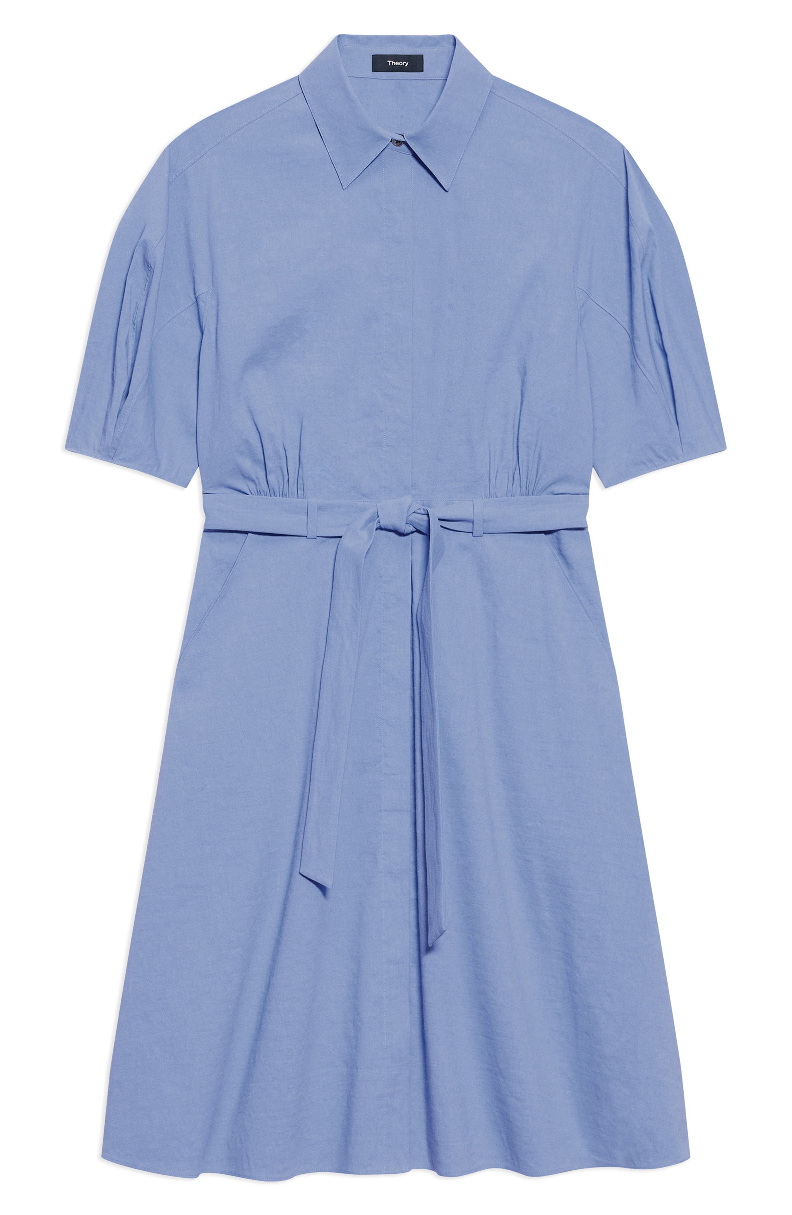 Belted Linen Blend Shirtdress