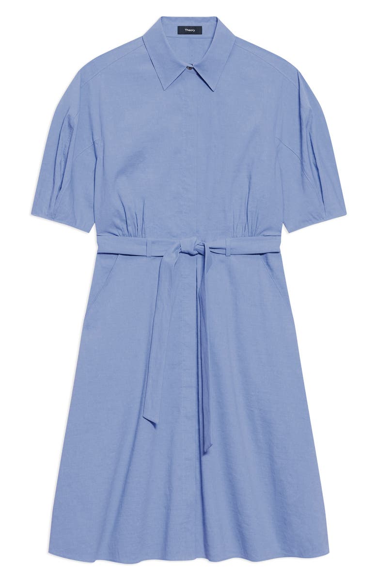 Theory Belted Linen Blend Shirtdress, Main, color, Lavender Glow