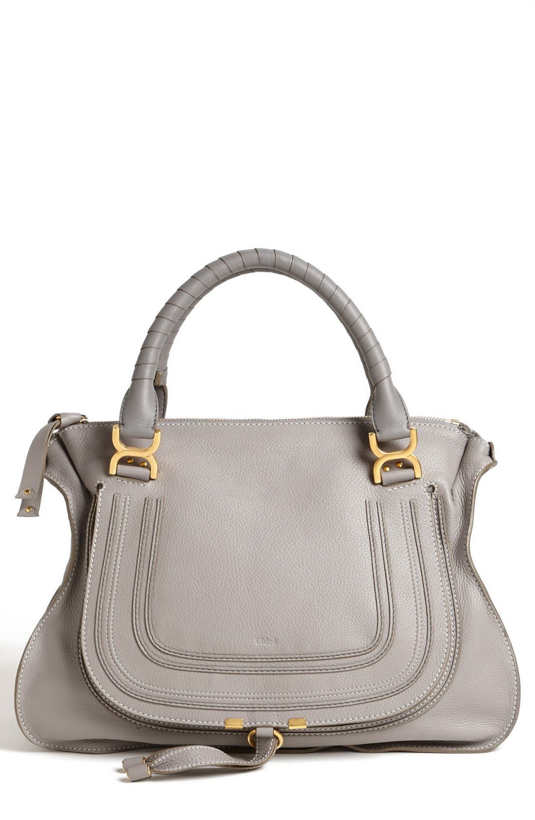 Chloé Large Marcie Leather Satchel, Main, color, 