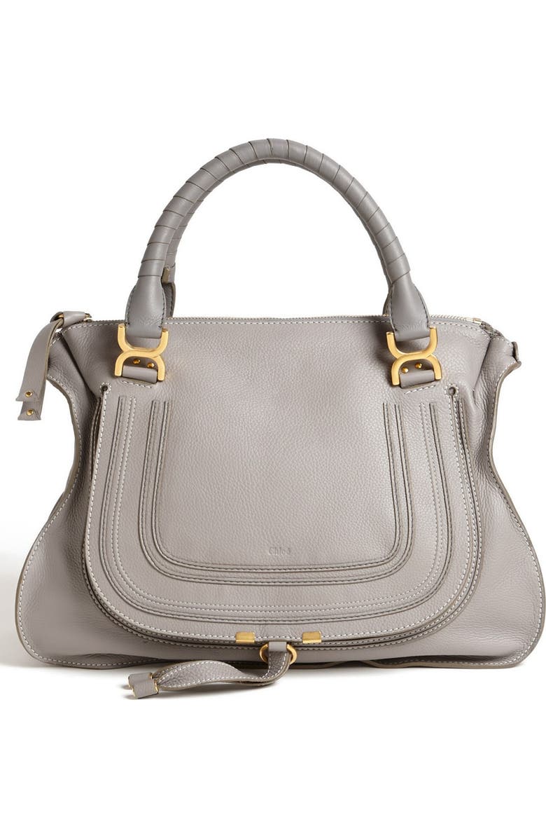 Chloé Large Marcie Leather Satchel, Main, color,