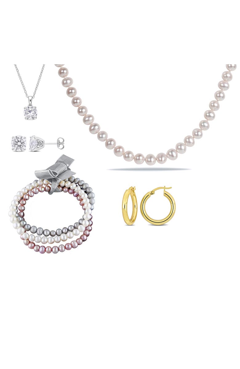 Julianna B. Silver & Pearl 5-Piece Jewelry Gift Box Set, Main, color,