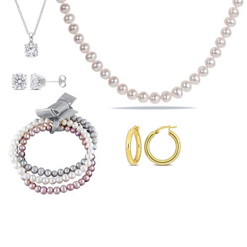 Julianna B. Silver & Pearl 5-Piece Jewelry Gift Box Set in White at Nordstrom