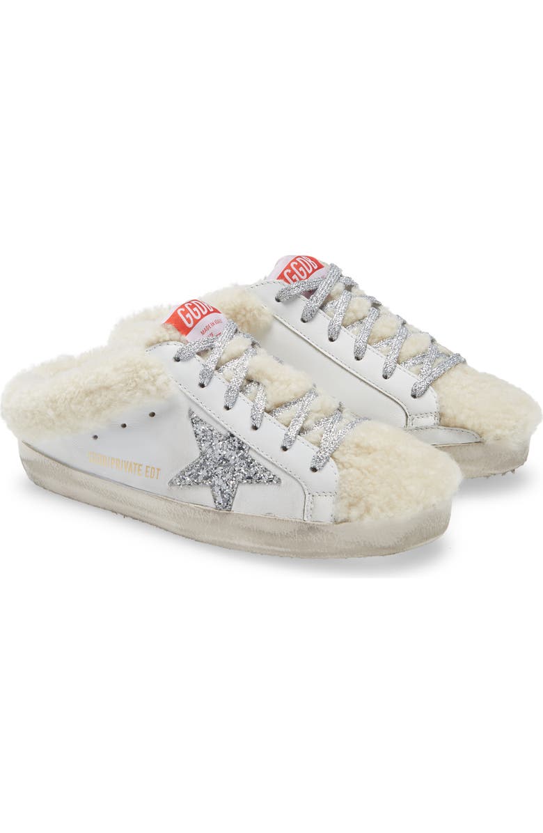 Golden Goose Super-Star Sabot Genuine Shearling Sneaker, Main, color,