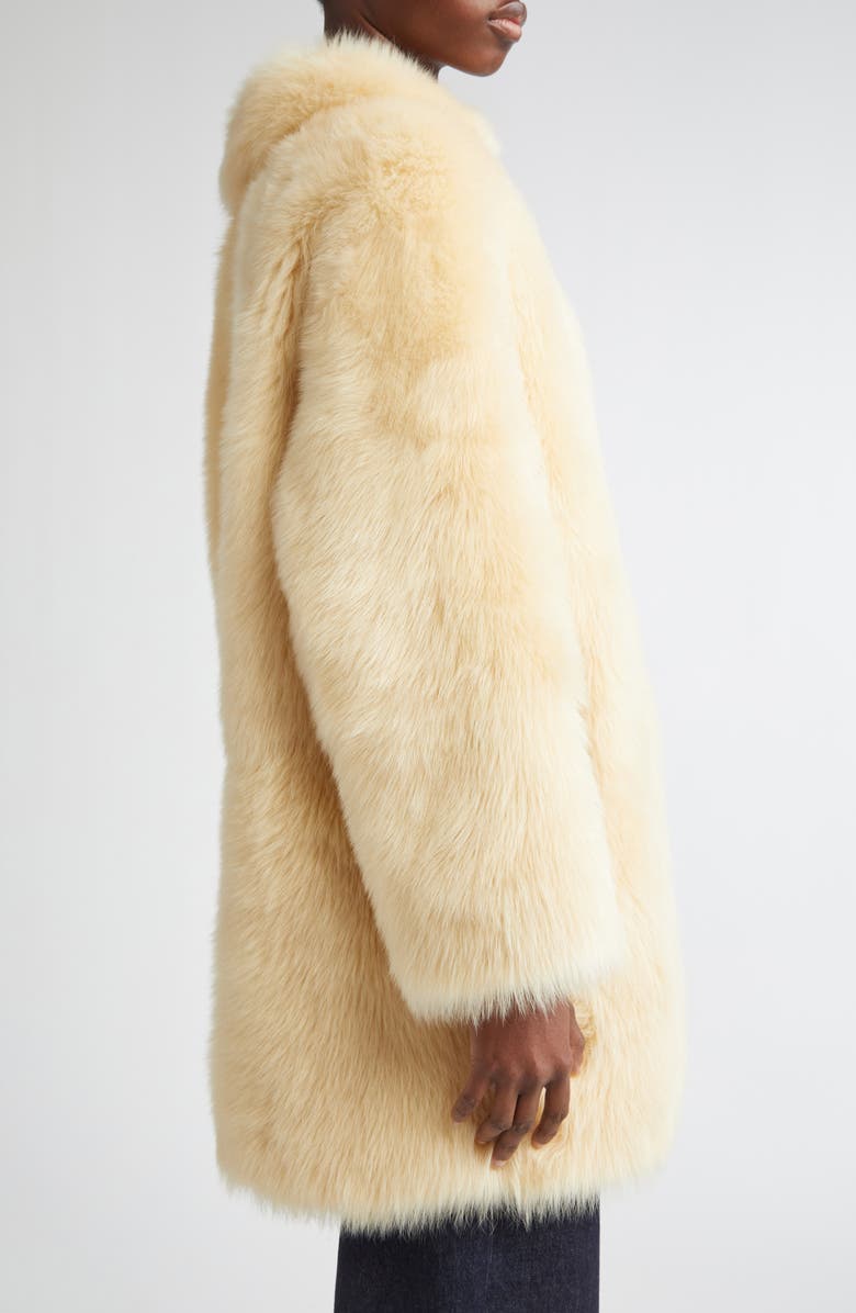 LOULOU DE SAISON Ruben Knee Length Genuine Shearling Coat, Alternate, color, Butter