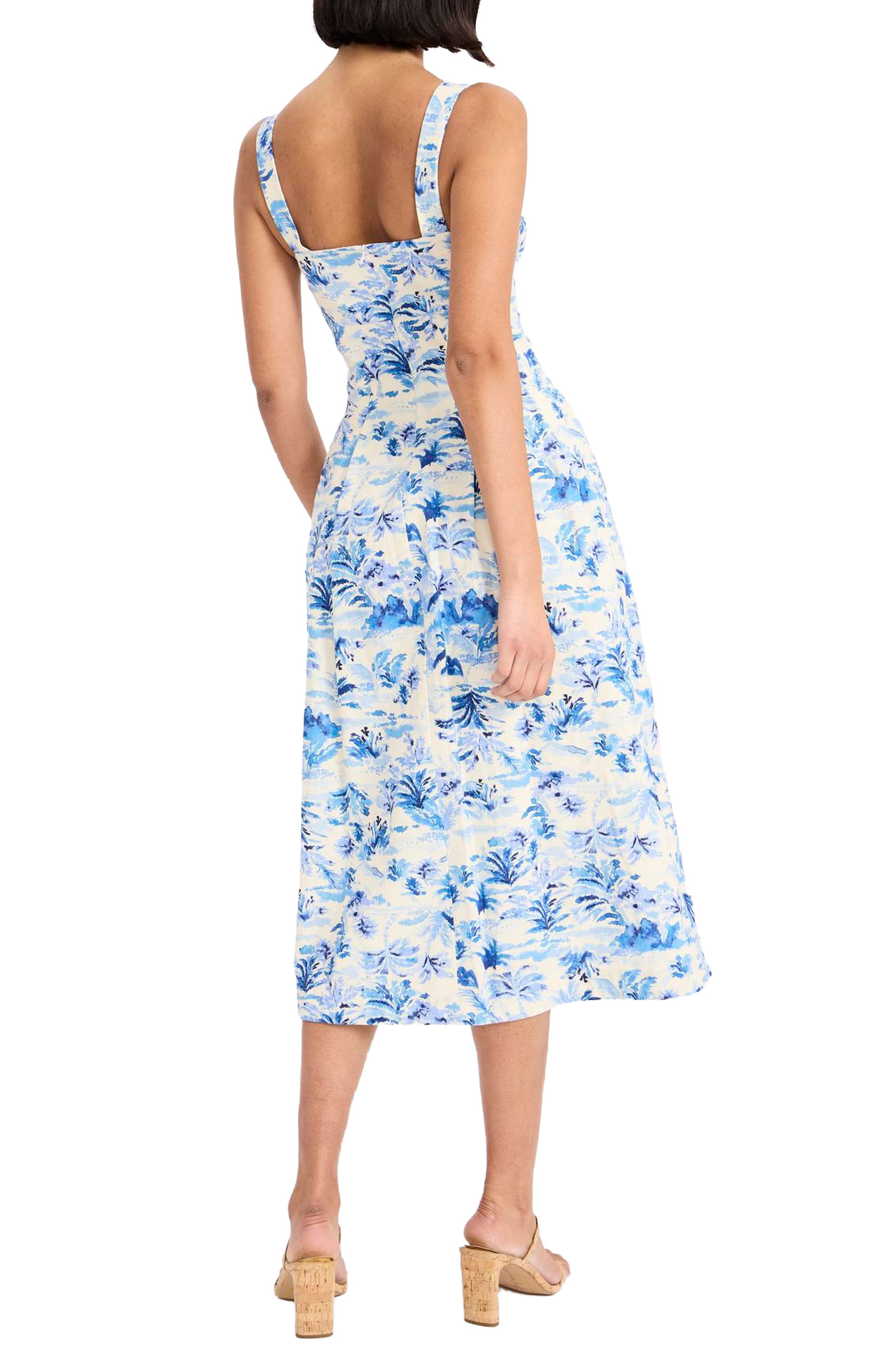 Sleeveless Linen Blend Midi Dress - image 2