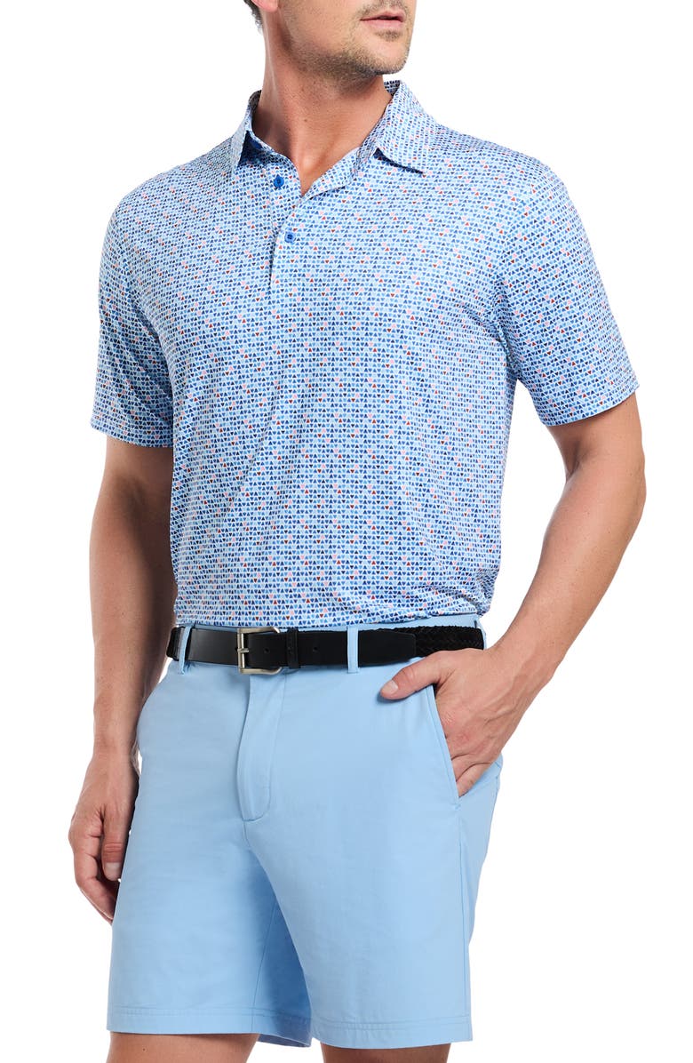 Robert Graham Galan Geo Print Knit Performance Polo, Alternate, color, 
