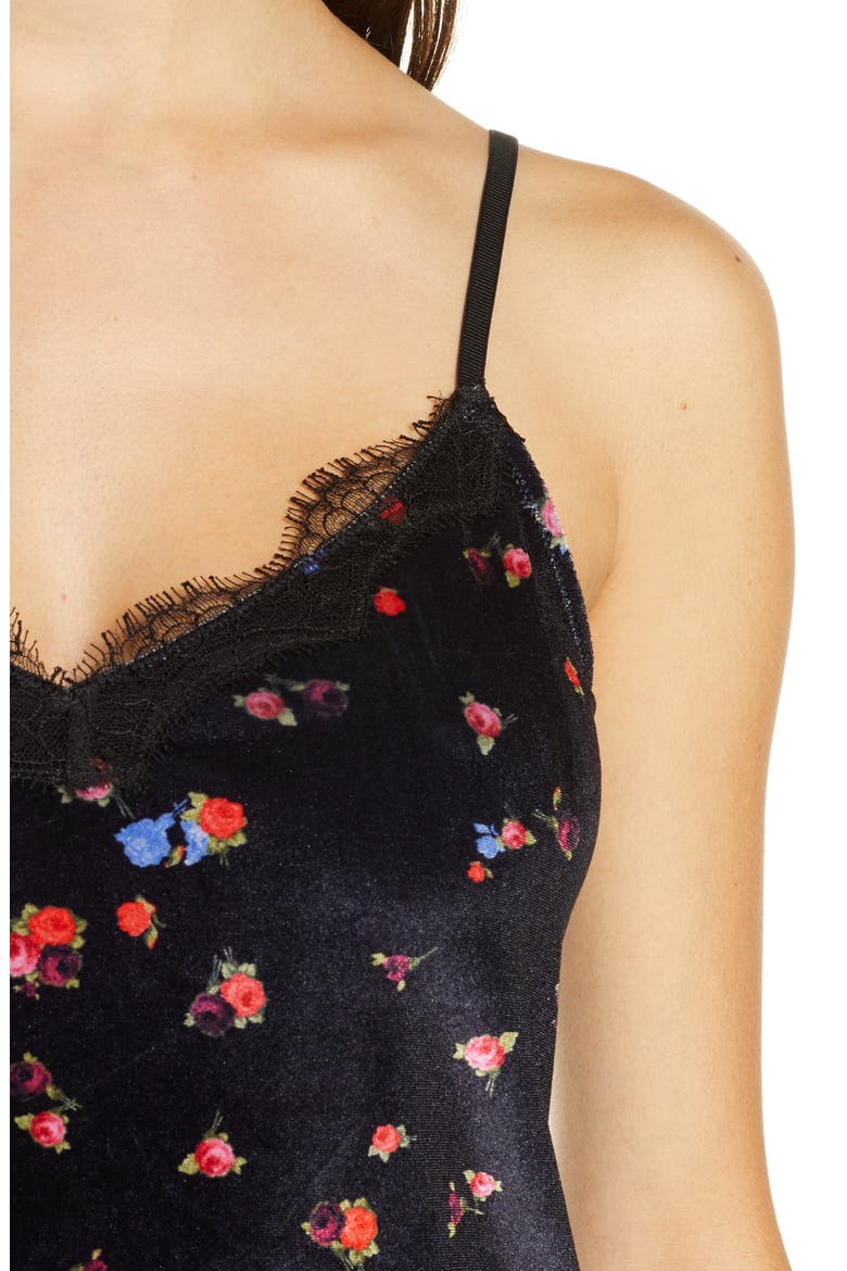 Jason Wu Collection Velvet Short Pajamas, Alternate, color, ROSE PRINT