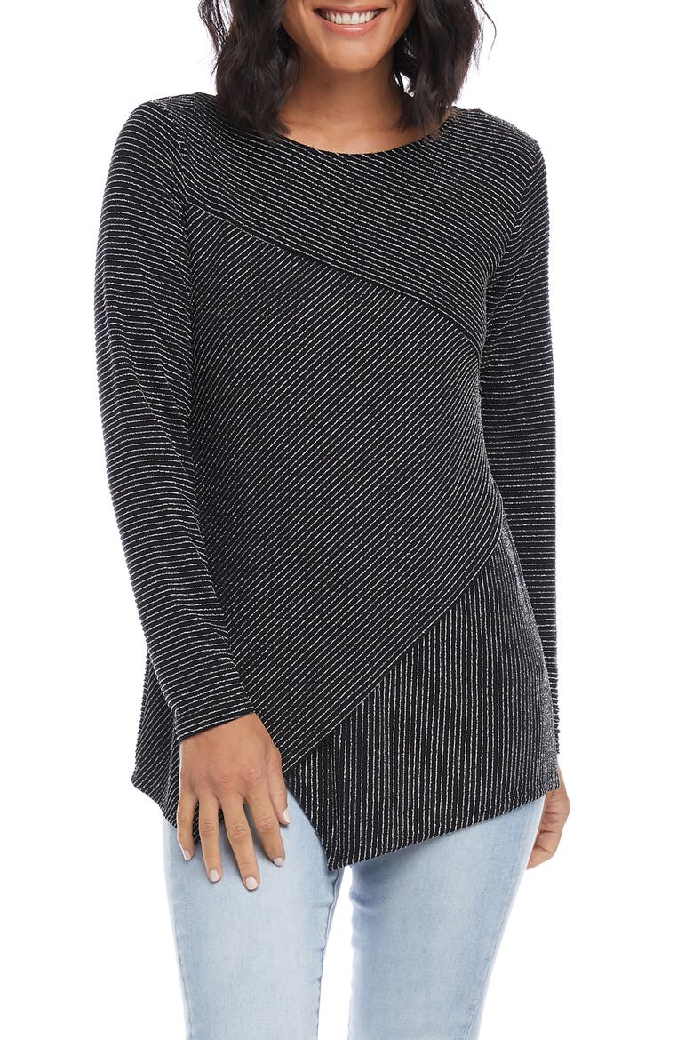 Stripe Asymmetrical Top, Main, color, BLACK STRIPE