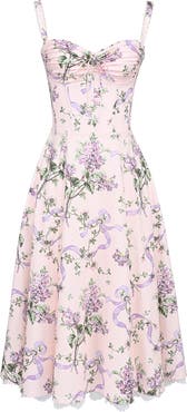 HOUSE OF CB Rosalee Floral Stretch Cotton Petticoat Dress