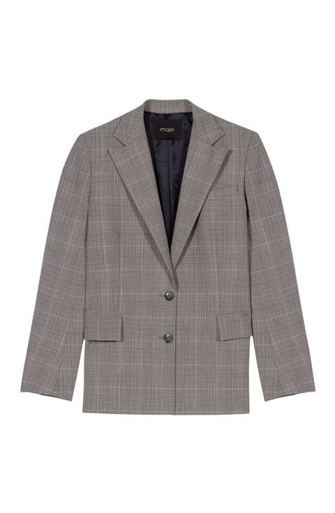 Checked suit jacket