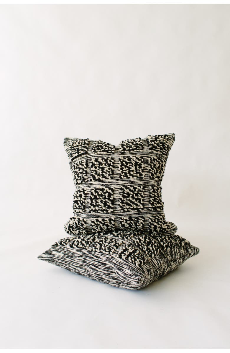 Loom Imports Wool Pillow, Main, color, Black + White
