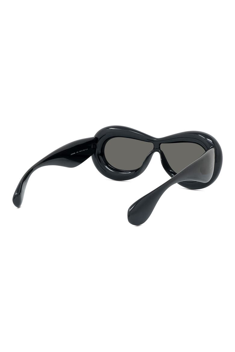 Round Sunglasses, Alternate, color, SHINY BLACK / SMOKE
