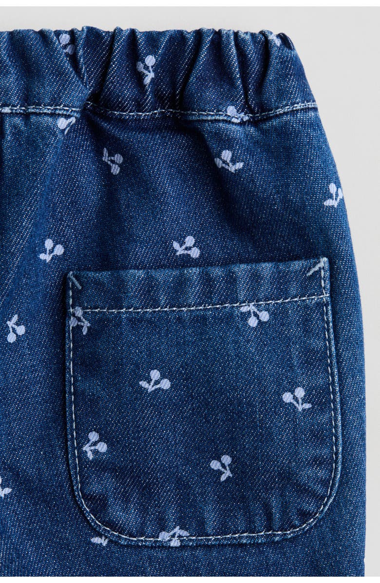 H&M Cotton Trousers, Alternate, color, Dark Denim Blue/Cherries