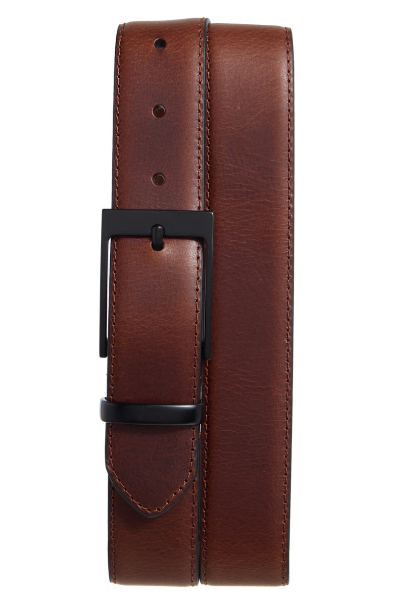 BOCONI Leather Belt, Main, color, Brown