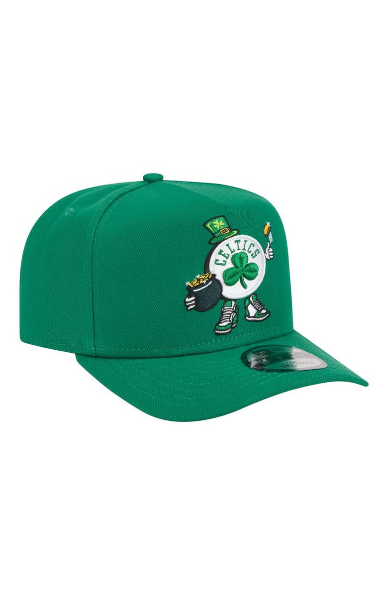 New Era Men's New Era Kelly Green Boston Celtics Injection Cartoon Logo A-Frame 9FIFTY Adjustable Hat, Alternate, color, Kelly Green