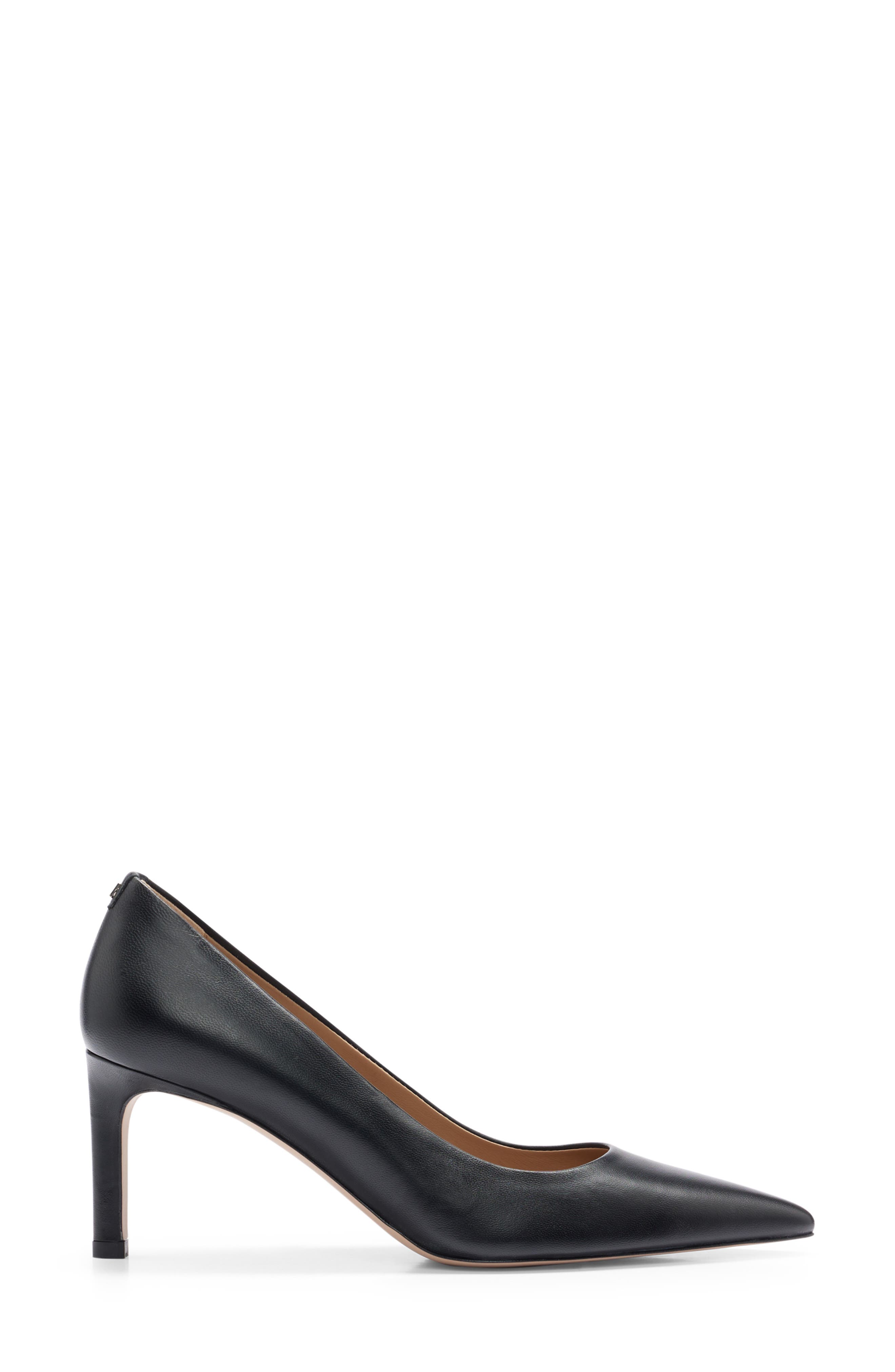 BOSS Janet Pointed Toe Pump, Alternate, color, Black Leather