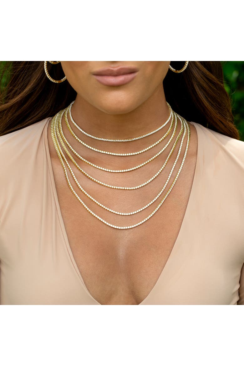 CZ Tennis Necklace, Alternate, color, Gold 2