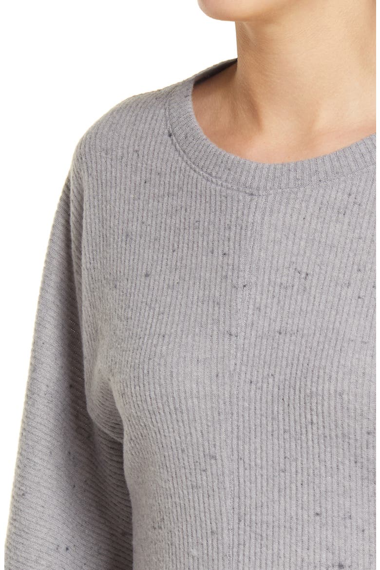 Cozy Rib Long Sleeve Midi Dress, Alternate, color, GREY MEDIUM CHARCOAL HEATHER
