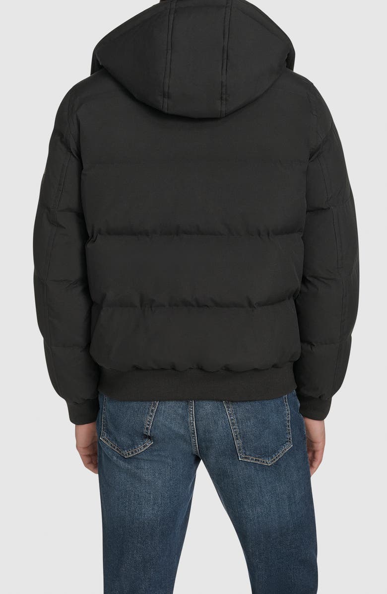 Andrew Marc Langham Water Resistant Hooded Puffer Bomber Jacket, Alternate, color, Black
