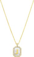 Adornia Crystal Mother of Pearl Initial Pendant Necklace