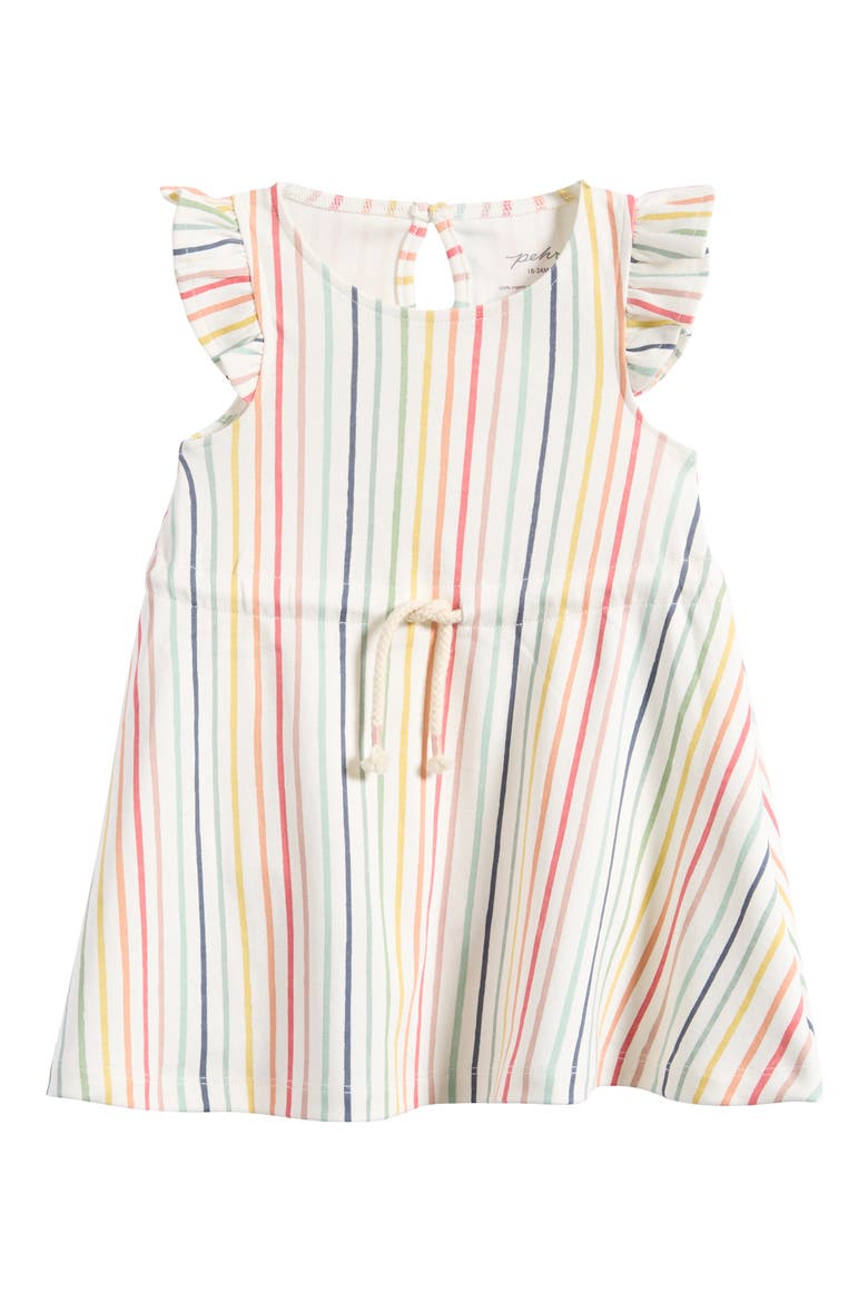 Kids' Stripe Organic Cotton Dress, Main, color, STRIPES AWAY RAINBOW