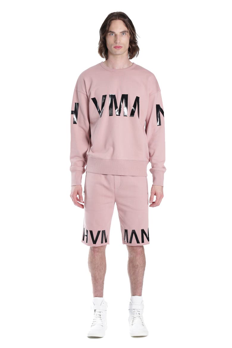 Logo French Terry Sweat Shorts, Alternate, color, DUSTY PINK