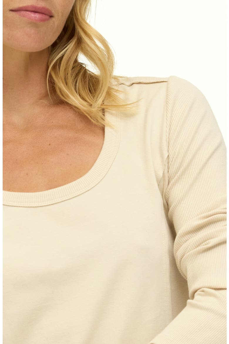 Karlene Organic Cotton Long Sleeve T-Shirt, Alternate, color, TAPIOCA