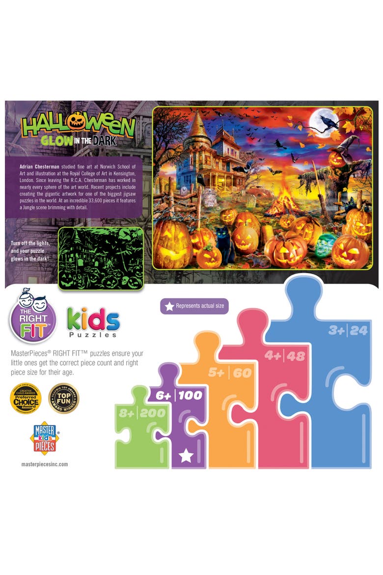 The Pumpkin King 100 Piece Glow Puzzle, Alternate, color, Multicolor