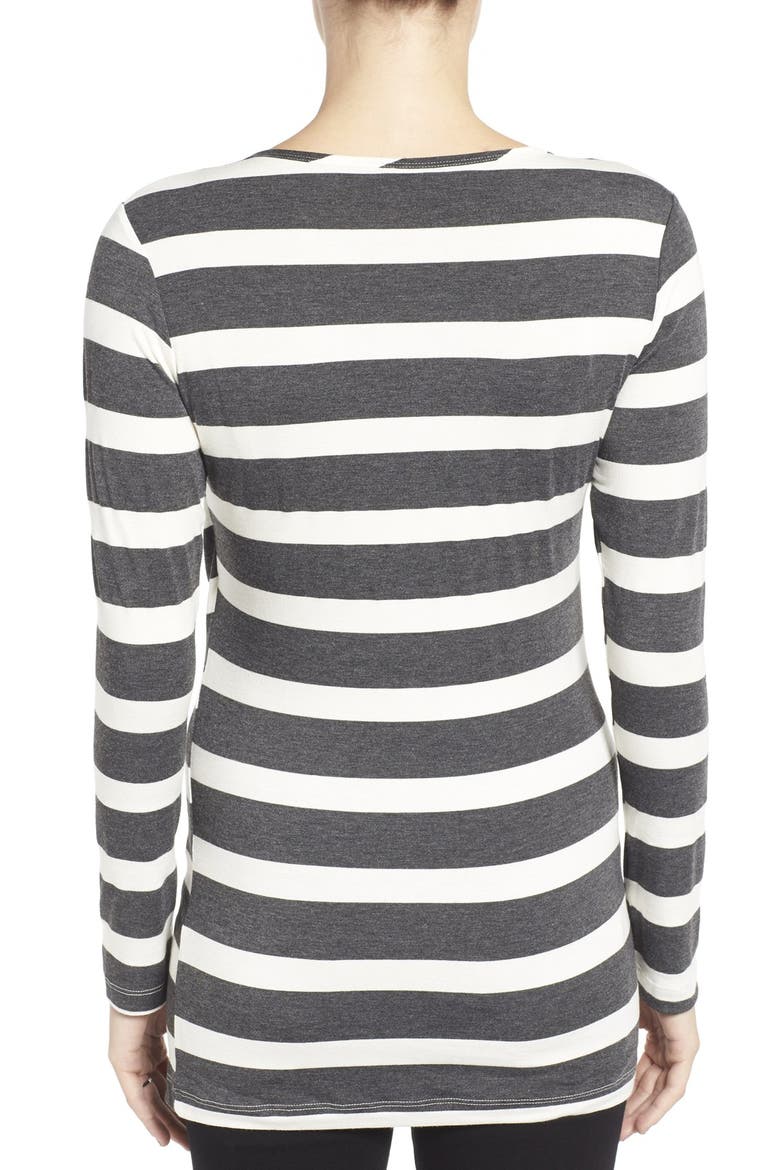 'Wendy' Nursing Top, Alternate, color, CHARCOAL/ WHITE STRIPE