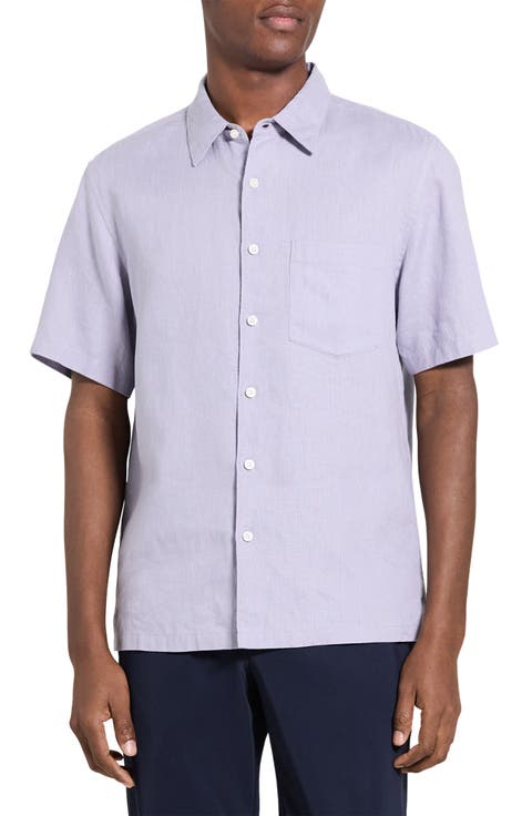 Irving Solid Short Sleeve Linen Button-Up Shirt