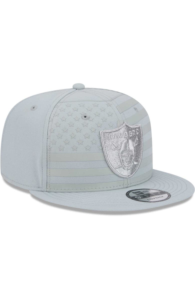 New Era Men's New Era Silver Las Vegas Raiders Independent 9FIFTY Snapback Hat, Alternate, color,