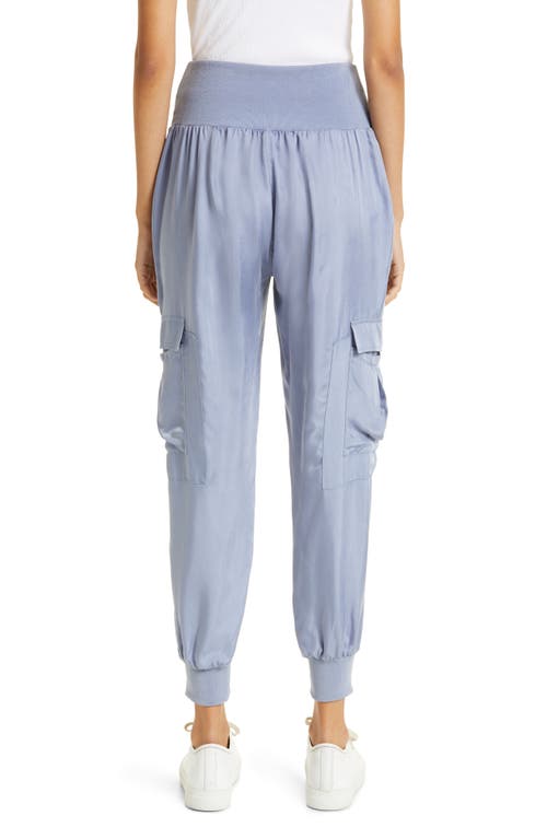 Cinq À Sept Giles Cupro Crop Cargo Joggers In Blue