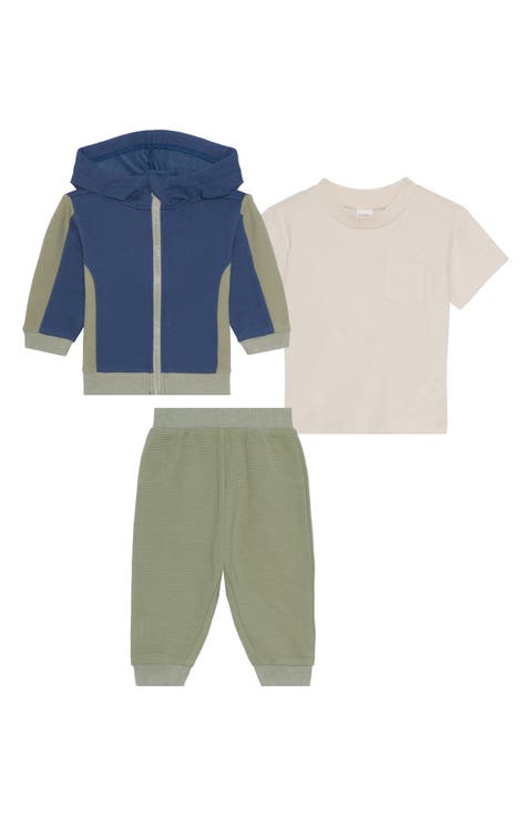 Zip Hoodie, T-Shirt & Joggers Set (Baby)
