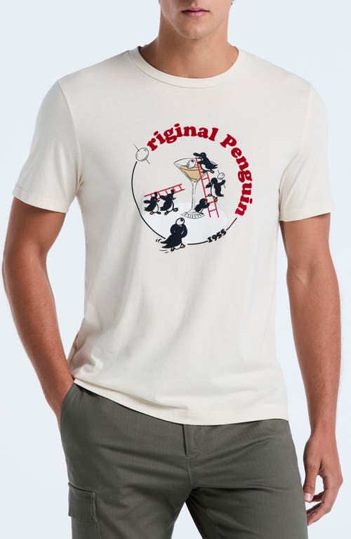 Original Penguin Flocked Graphic T-shirt In White
