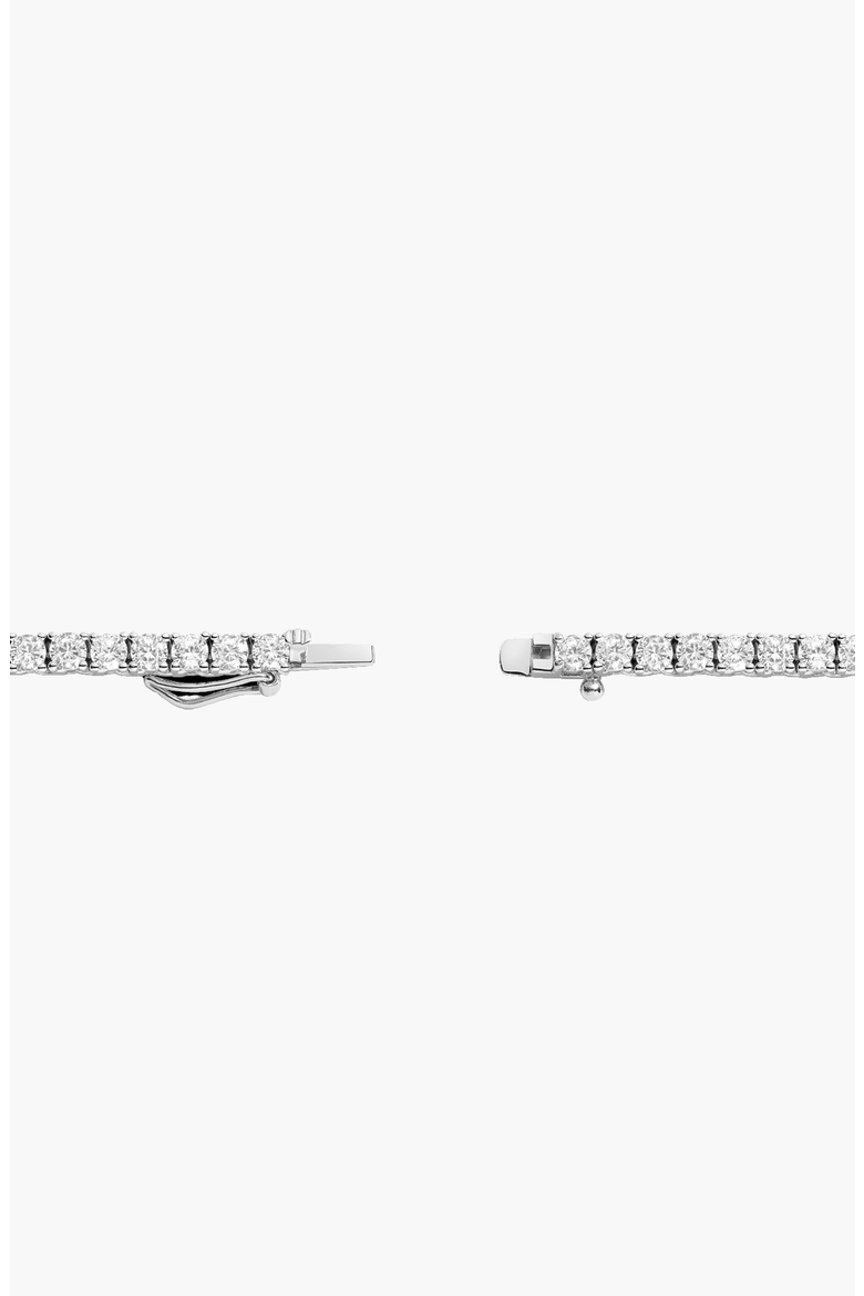 Lab Grown White Sapphire Statement Tennis Necklace - 13ct, Alternate, color, White Gold Vermeil