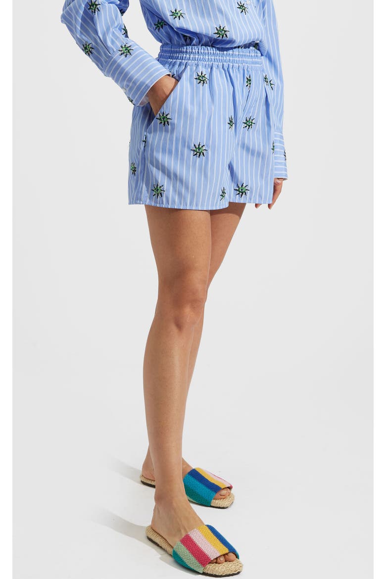Pull-Up Shorts Third Eye Embroidered Light Blue, Main, color, Third Eye Light Blue