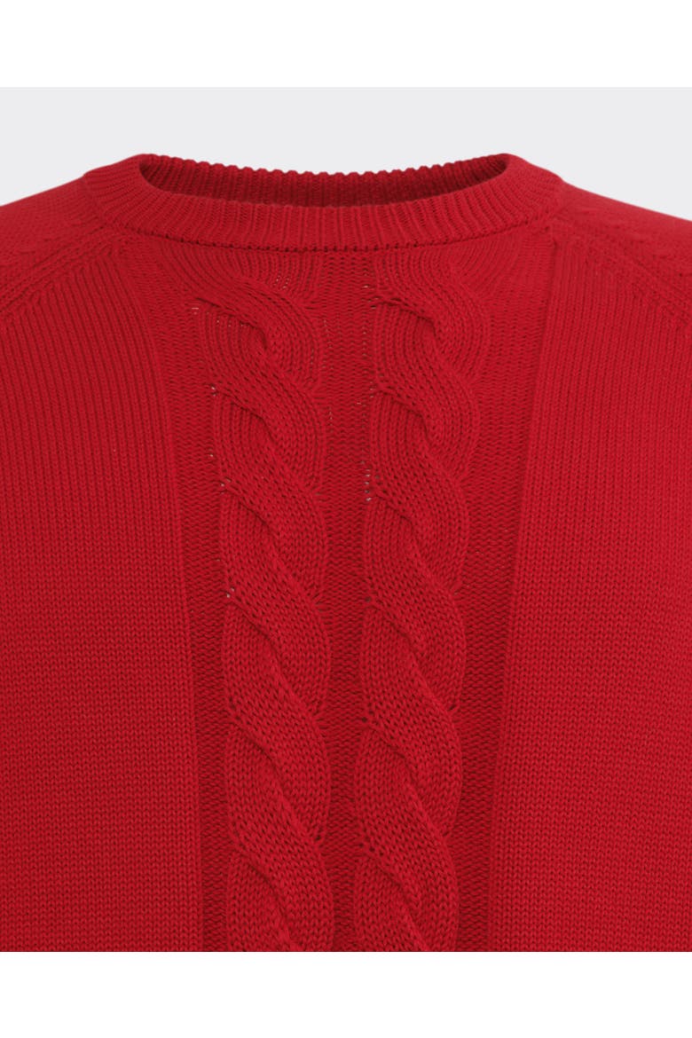 Cotton Cableknit Sweater, Alternate, color, Red