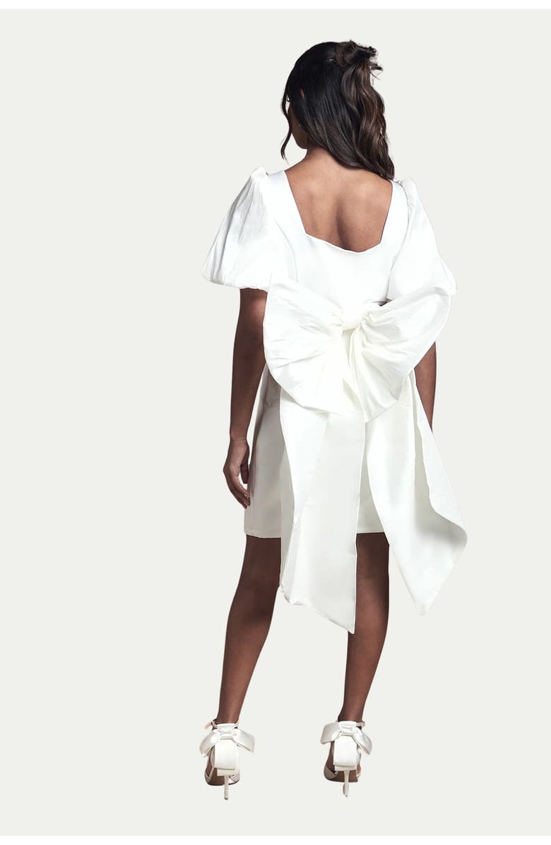 Coast Taffeta Bow Back Mini Dress, Alternate, color, Ivory