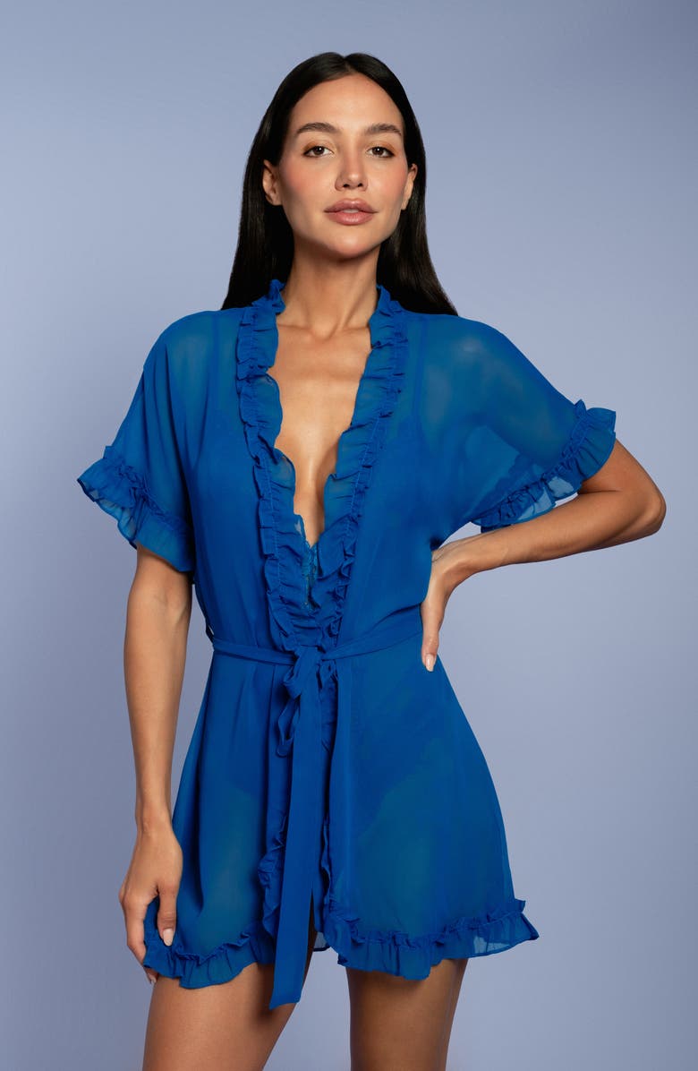 In Bloom by Jonquil Rosemary Lace Trim Short Sleeve Chiffon Wrap, Alternate, color, 