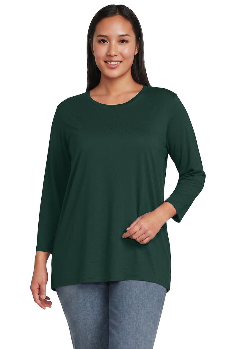 3/4 Sleeve Cotton Supima Tunic, Main, color, Pine