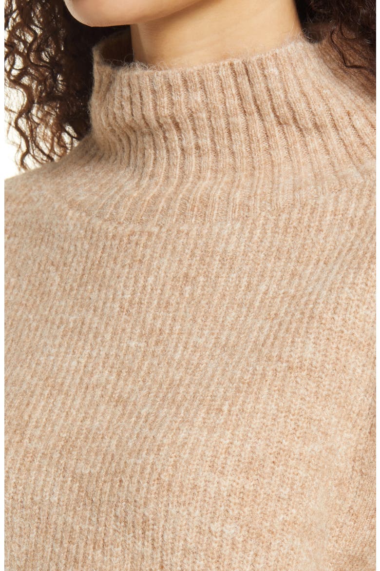 Mock Neck Crop Sweater, Alternate, color, STONE