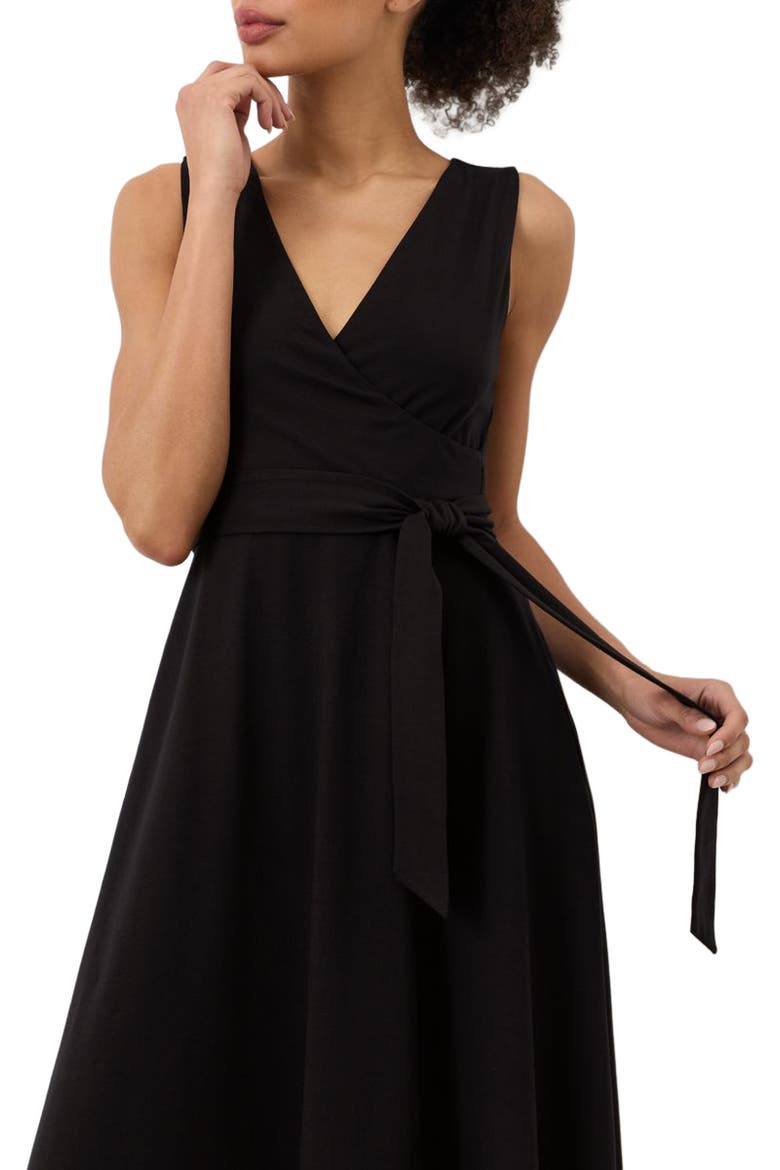 Fit & Flare Easy V-Neck Dress Made With Organic Cotton, Alternate, color, Black