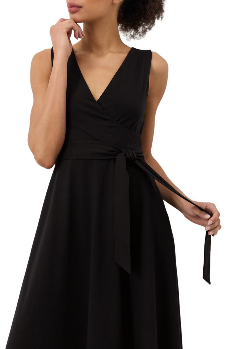 Pact Fit & Flare Easy V-Neck Dress Made With Organic Cotton, Alternate, color, Black